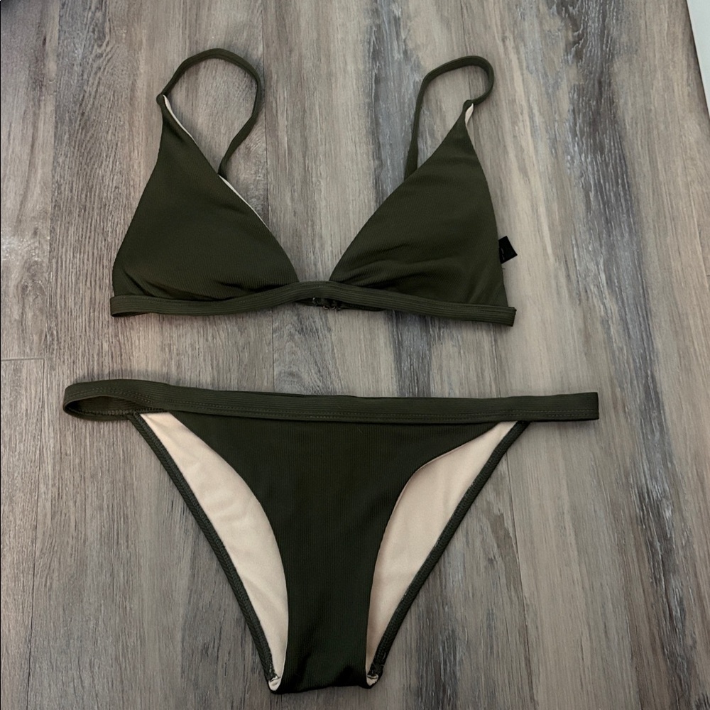 Pacsun Olive Green Bikini Set